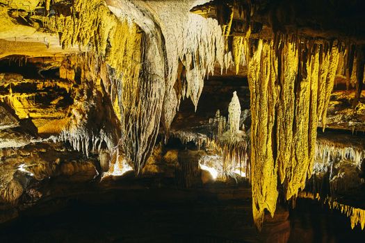 Cave formations stalagmites and stalactites