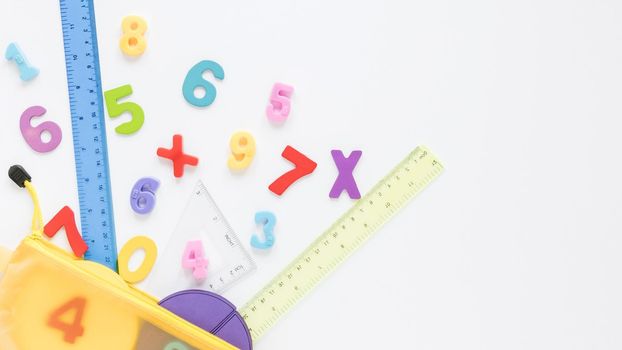 mathematics with numbers copy space. High quality beautiful photo concept