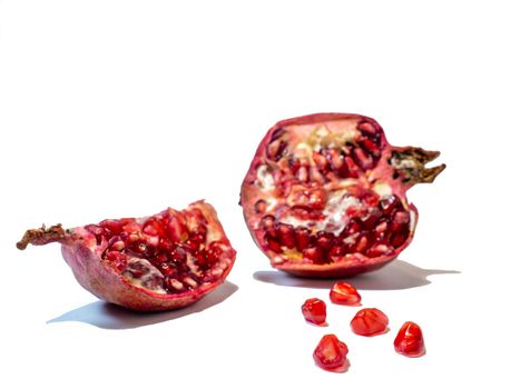 Pomegranate on white background. Useful product