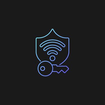 Protected wifi password gradient vector icon for dark theme