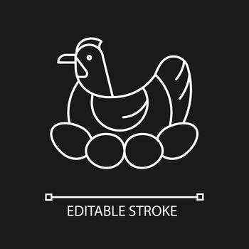 Brood hen linear icon for dark theme