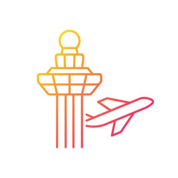 Changi airport control tower gradient linear vector icon