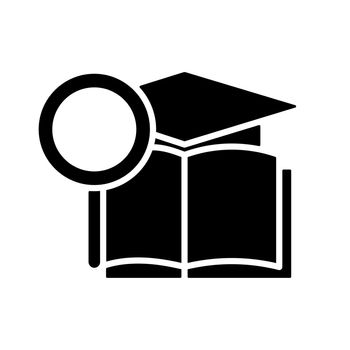 Academic research talent black glyph icon