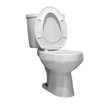 Toilet isolated white background with clipping path. Restroom theme. Clipping path