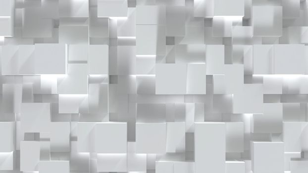 Abstract white cube block on random level surface. Minimalism concept. 3D illustration rendering