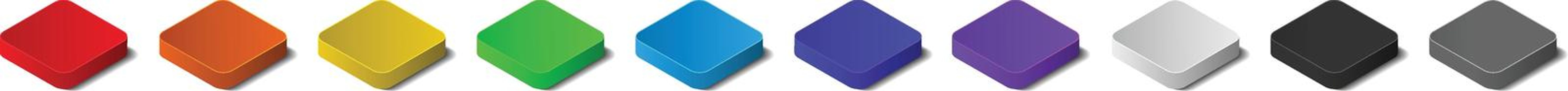 Colorful Isometric Top 3D Buttons with shadow