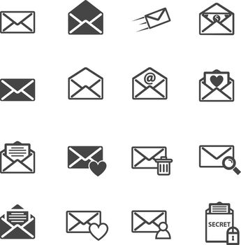 Envelope letter and e-mail vector illustration icon