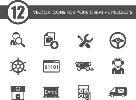 job search vector icons