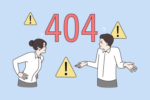 Frustrated people get error 404 on website page