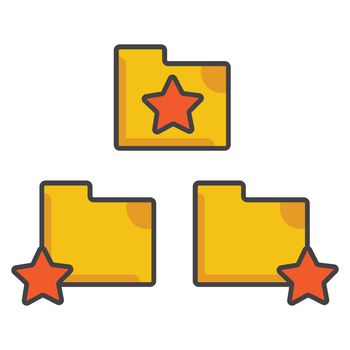 file folder with star icon. file folder illustration. Flat vector icon. can use for, icon design element,ui, web, mobile app.