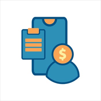 flat design style mobile finance icon vector concept.