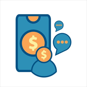 flat design style mobile finance icon vector concept.