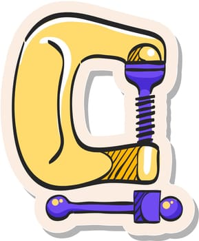 Hand drawn sticker style icon Clamp tool