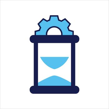 setting icon. setting with sandgalss symbol. Concept of time management . Vector illustration, vector icon concept.