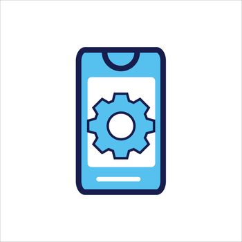 setting icon. setting with smartphone symbol. Vector illustration, vector icon concept.