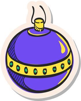 Hand drawn sticker style icon Christmas Orb