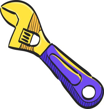 Color Sketch Icon Adustable wrench