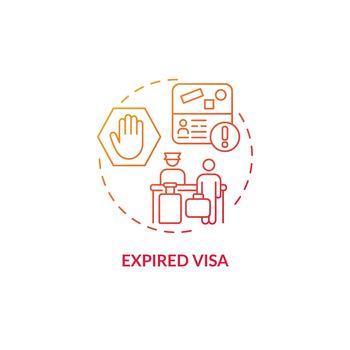 Expired visa gradient red concept icon