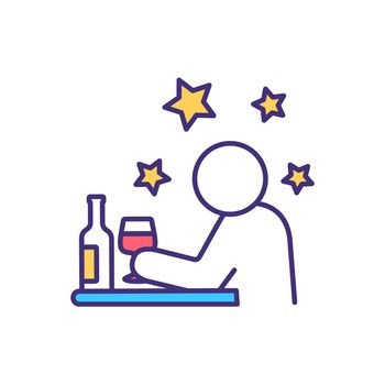 Wine tasting RGB color icon