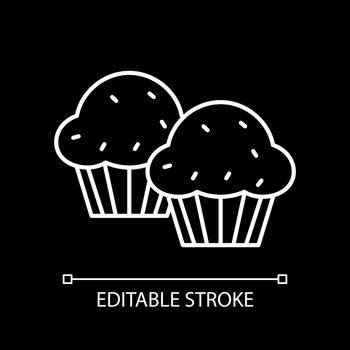 Muffins white linear icon for dark theme