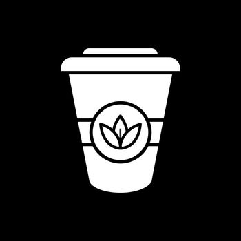 Herbal tea to go dark mode glyph icon