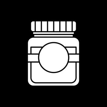 Glass jar with marmalade dark mode glyph icon