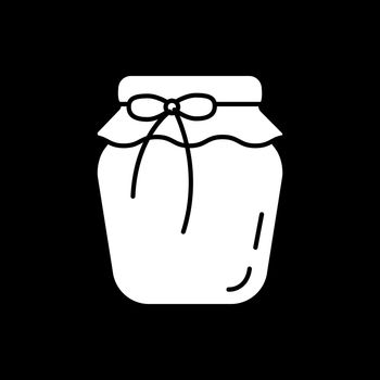 Jar of preserved jam dark mode glyph icon