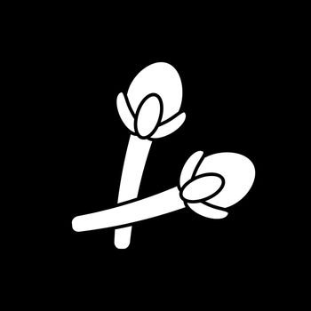 Plant sprout for raw eating dark mode glyph icon
