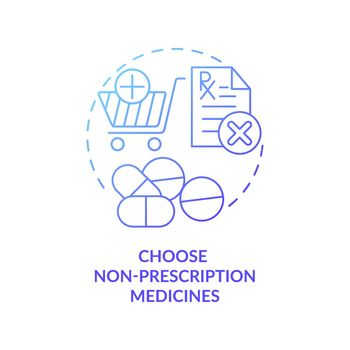 Choose non prescription medicines concept icon