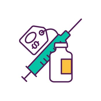 Vaccination and treatment RGB color icon