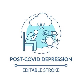 Post-covid depression concept icon
