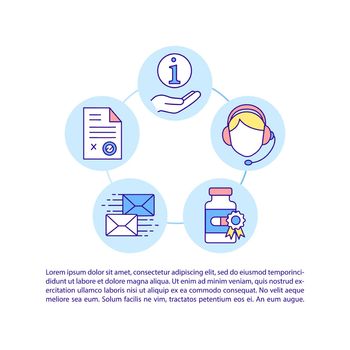Drugstore customer support concept icon with text