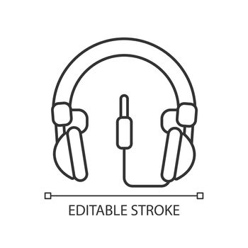 Wired circumaural headset linear icon