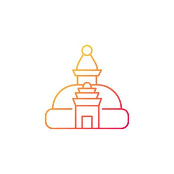 Swayambhu stupa gradient linear vector icon