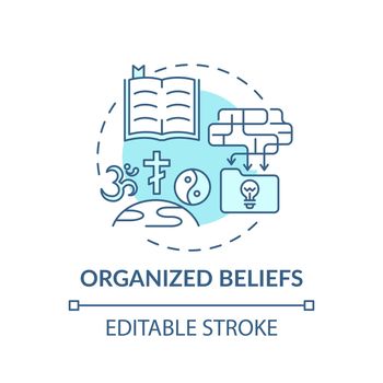 Organized beliefs turquoise concept icon