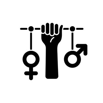 Feminism black glyph icon