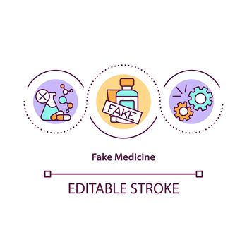 Fake medicine concept icon