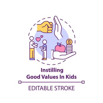Instilling good values in kids concept icon