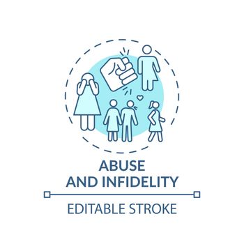 Abuse and infidelity concept icon