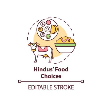 Hindu food choice concept icon