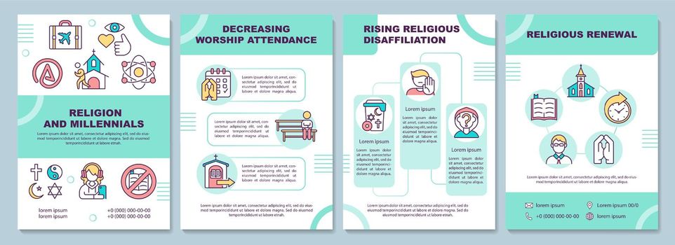 Religion and millennials brochure template