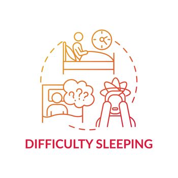 Difficulty sleeping concept icon