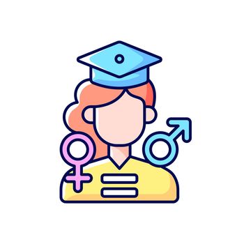 Equal education opportunities RGB color icon
