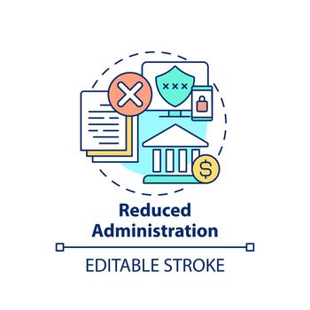 Reduced administration concept icon