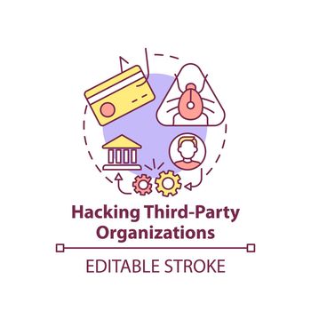 Hacking third-party organizations concept icon