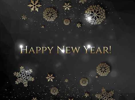 New Years Text With Black Background With Gradient Mesh, Vector Illustration