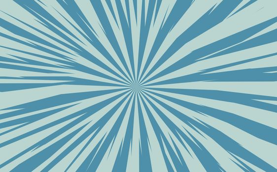 Pop art radial colorful comics book magazine cover. Striped grey and blue digital background. Cartoon funny retro pattern strip mock up. Vector halftone illustration. Starburst shape
