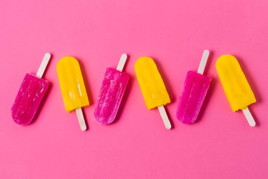 top view flavored ice cream sticks. High quality photo
