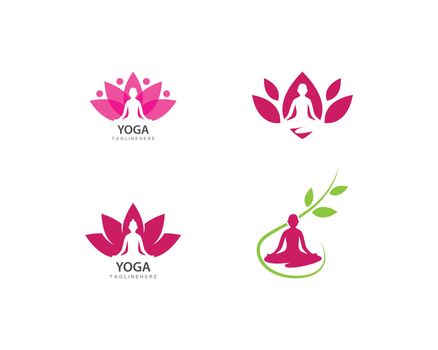 Meditation yoga logo template vector 