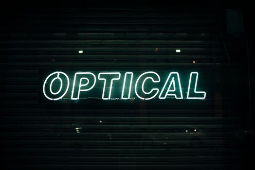 optical sign neon lights. High quality photo